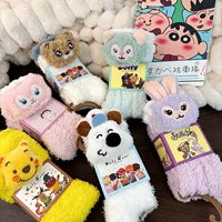 Коралловые бархатные носки женские зимние средние напочные носки плюс бархат утолщение и тепло
