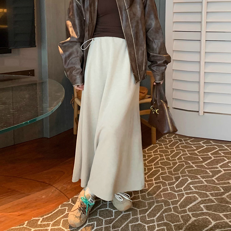 Pregnant Women's Non-abdominal Pig Nose Buckle Adjusting Skirt Spring Slimming plus size A- line Long Skirt