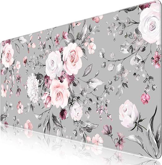 Amazon estallado esteras de ratón personales super grandes esteras de escritorio floral de precisión bloqueado borde impermeable a prueba de suciedad deslizante oficina interior