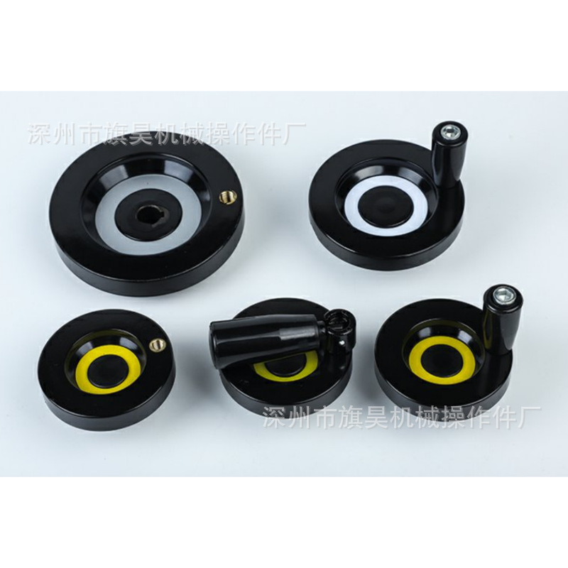 胶木背波纹手轮 键槽款手轮点丝款圆手轮 手柄可转动可折叠