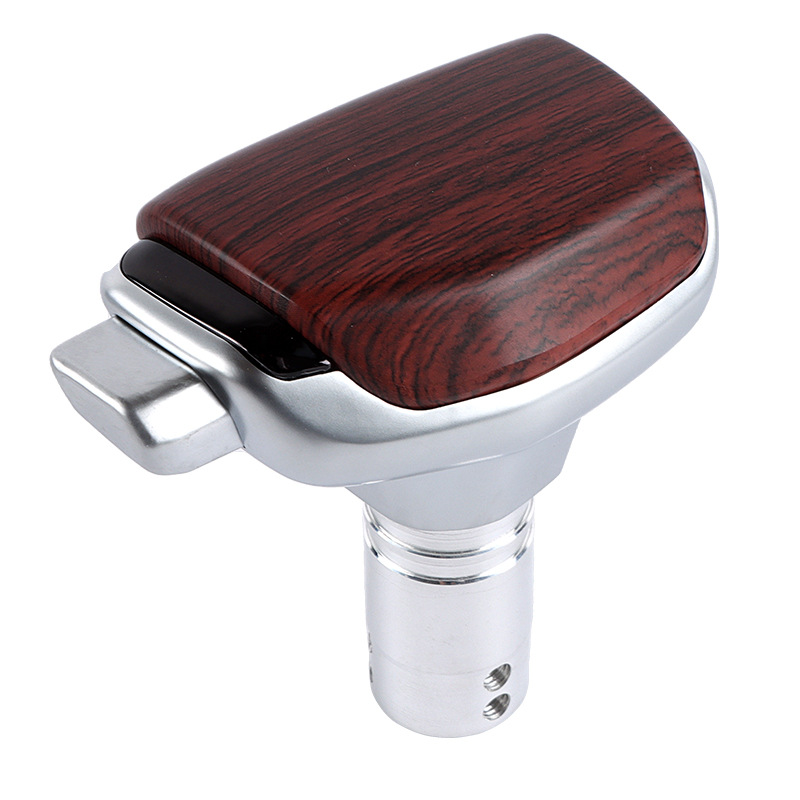 Car modified leather gear head yacht type gear head button type shift lever aluminum alloy wave stick wood grain carbon fiber grain