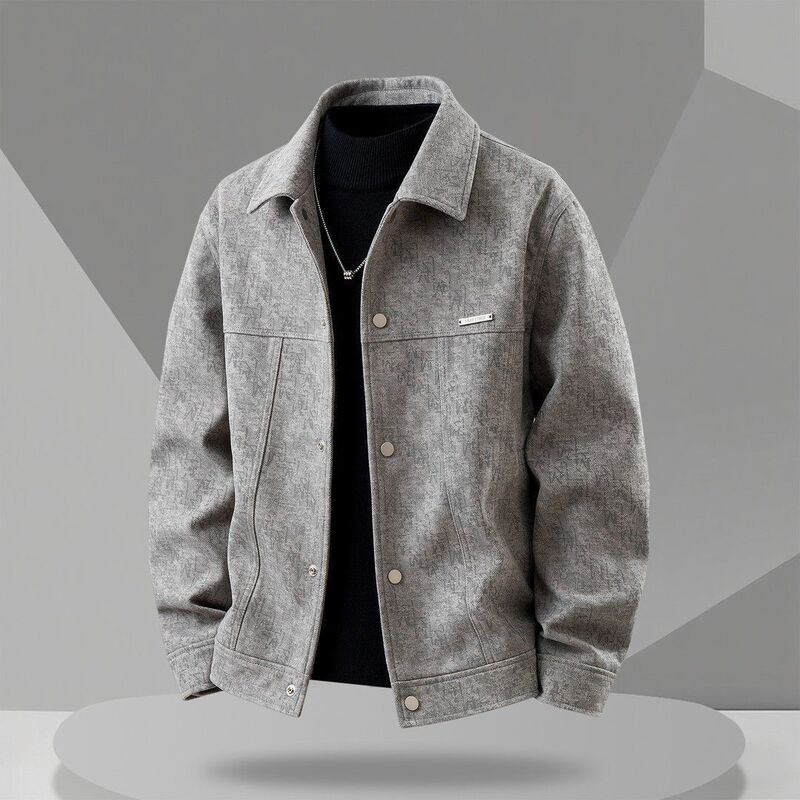 2025 Men's Casual Autumn and Winter Fashion Jacket New Trendy Brand Turn-Down Collar Stylish Trendy Men's High-End Coat