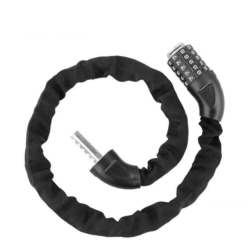 4 자리 코드 체인 잠금 블랙 1 m