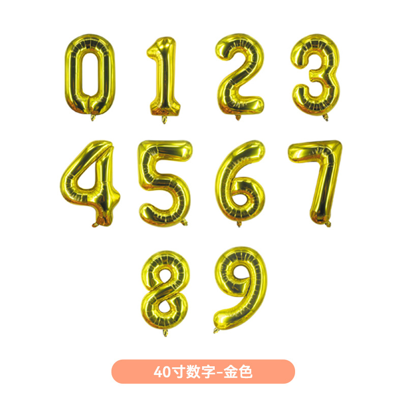 Globos de aluminio de 40 pulgadas con números 0–9 para fiestas