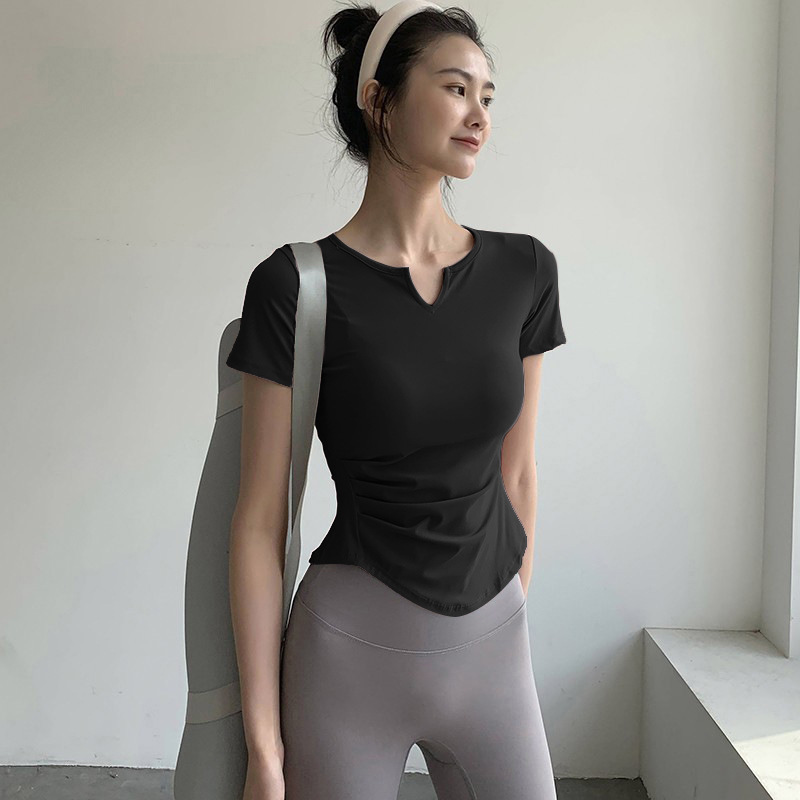 waist Slim Yoga Clothes For Women, Short-sleeved Quick-drying Sports Tops, Fitness Clothes For Women_desvips.com