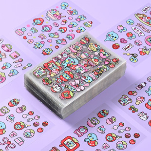Cartoon queer waterproof small stickers girls cup mobile phone shell creative transparent stickers cute hand account stickers wholesale