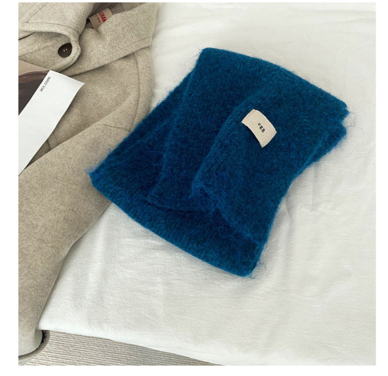 Contenant de la laine ~ Nouvelle écharpe en cachemire imitant un œuf gluant doux de couleur unie pour la chaleur hivernale en tricot de tempérament coréen_voghion.com