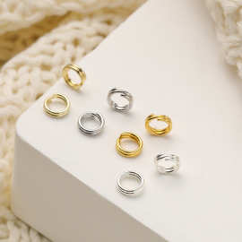 diy饰品双层开口圈手工项链手链收尾活口圈连接环保色14K包金配件