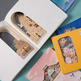 3D立体纸雕笔记本制作印刷旅游景点打卡博物馆集章纪念册文创礼物