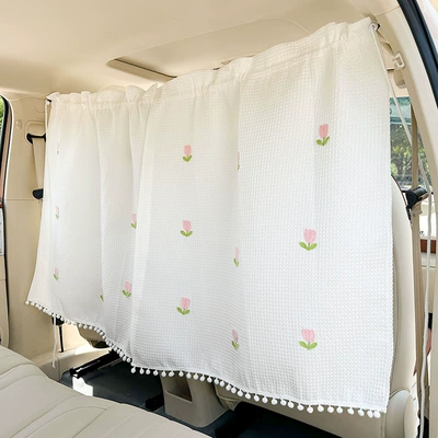 Blue Rain Car Barrier Curtain Car curtains - 18-large-waffle-small-tulip-curtains