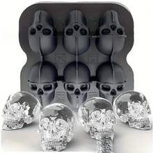 �羳3D Skull Silicone Ice Cube Mold 3D���t�^���z���Kģ��