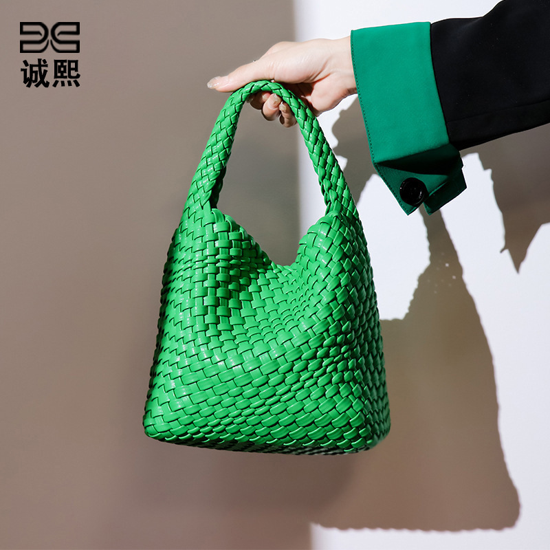 Korean Style Fashionable Woven Bag Solid Color All-match Simple Handbag New Arrival Light Luxury Niche Shoulder Crossbody Bag for Women