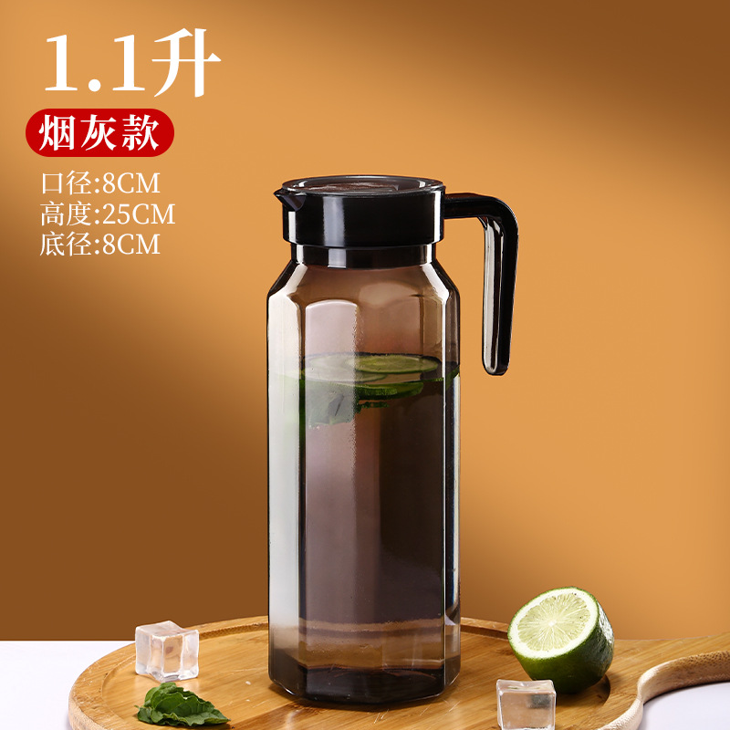 Jarra comercial de rayas de agua fría, restaurante de jarra de jugo de plástico acrílico, té, pc, jarra de limón para evitar caídas