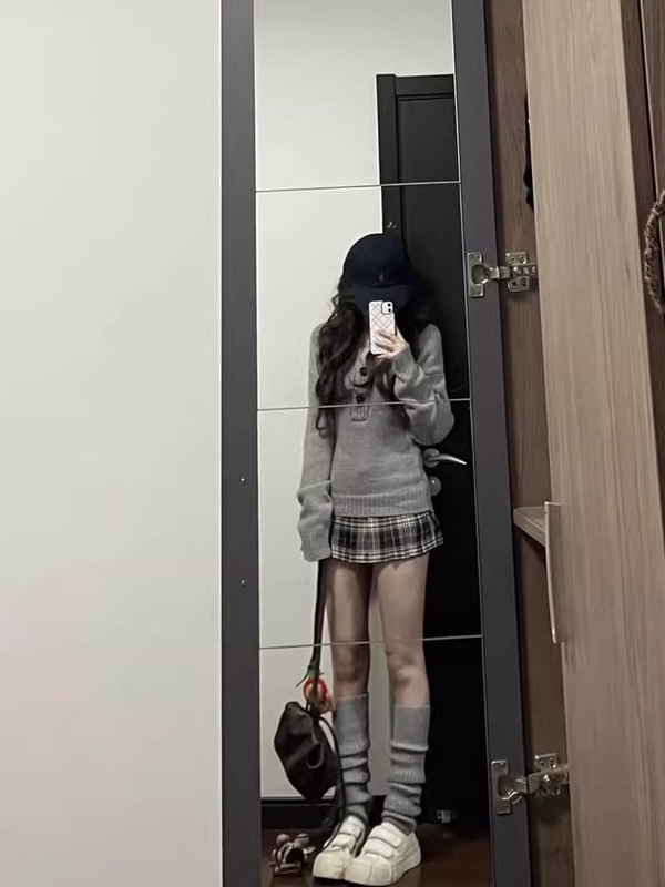 辣妹修身灰色长袖毛衣女2025秋冬季新款打底内搭针织衫开春季上衣|undefined