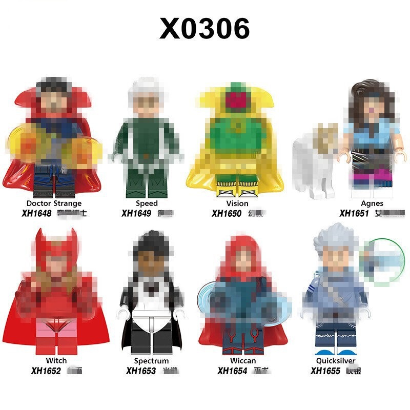 X0306 Building Blocks 1648-1655 Children's Toys Assembled Building Blocks Minifigure Bag