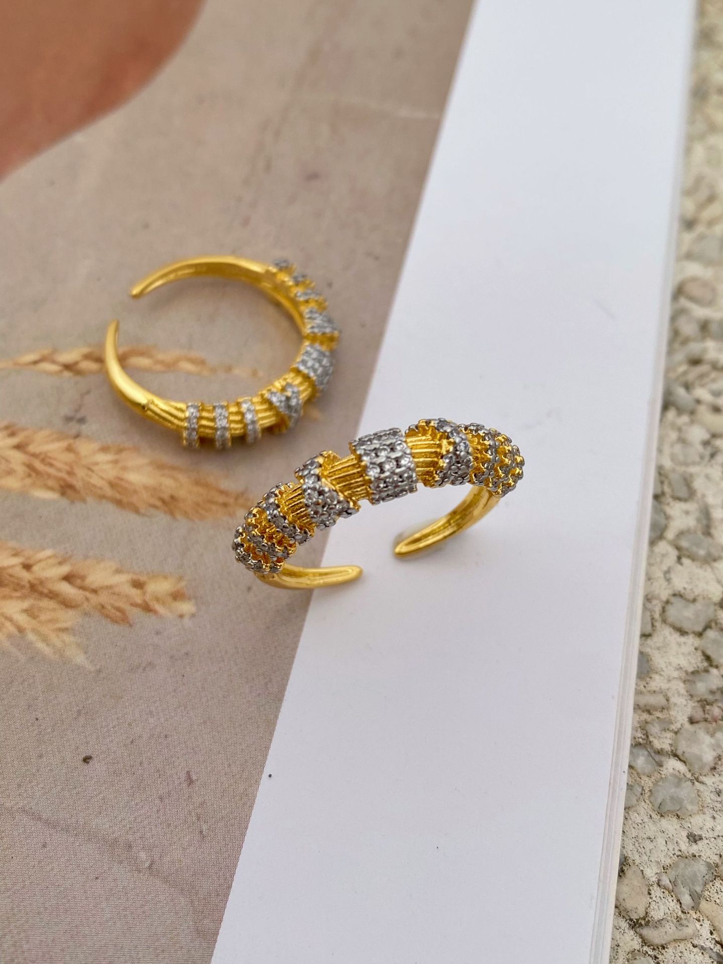 Plating Design Wholesale Jewelry Glam Classic Style Geometric Copper Plating Rings Bangle