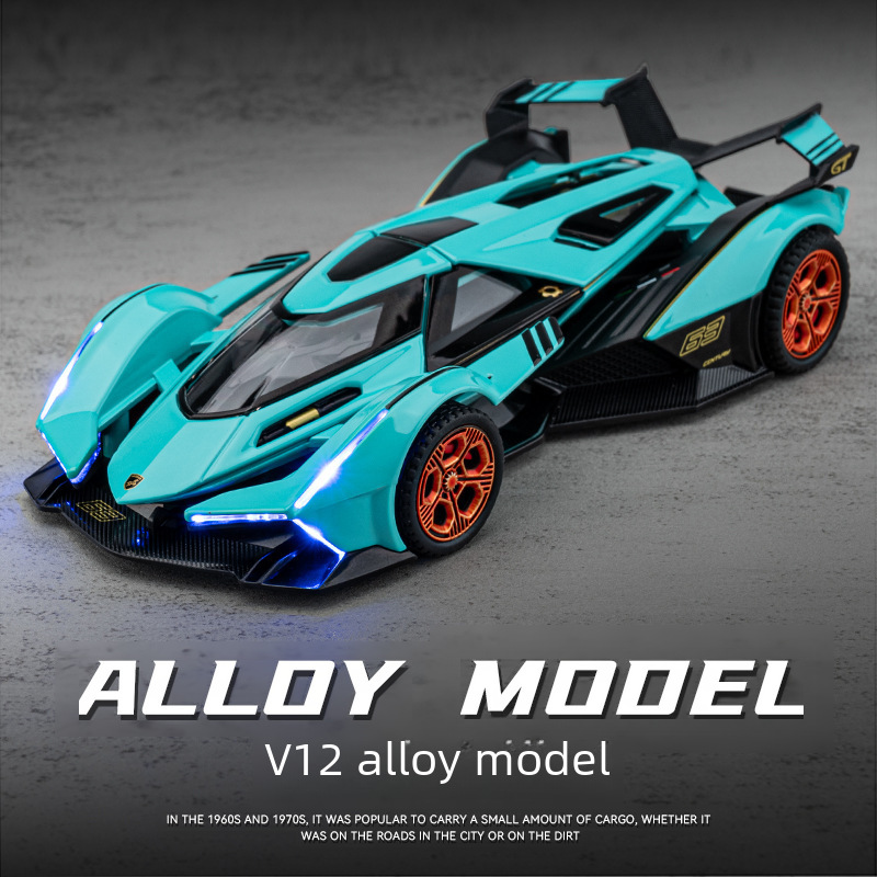 Lamborghini V12GT die-cast alloy model car 1:32 scale, children's toy car, decorative car, cross-border wholesale