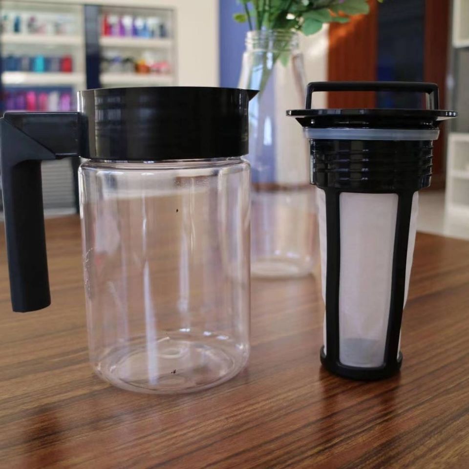 Cafetera, cafetera para café frío, tetera para té verde frío con filtro, cafetera de plástico para café helado, transfronteriza