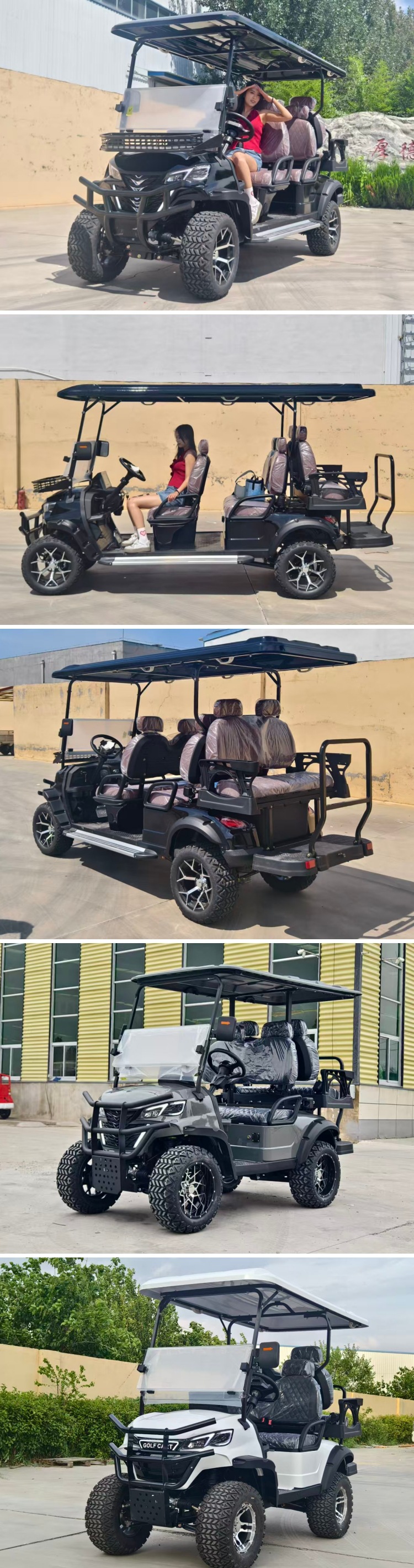 2-4-6 Seats Export Export Electric Sightseeing Four-Wheel Golf Cart Scenic Spot Tourism Viewing Hotel Reception Car