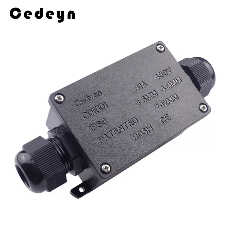 科迪恩防水接线盒ip68户外灯具分线盒塑料电缆线防水接线盒CE黑色