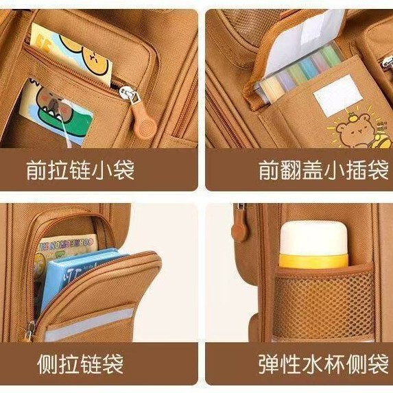 跨境外贸卡皮巴拉书包大容量小学生减负护脊双肩包可爱水豚书包|undefined