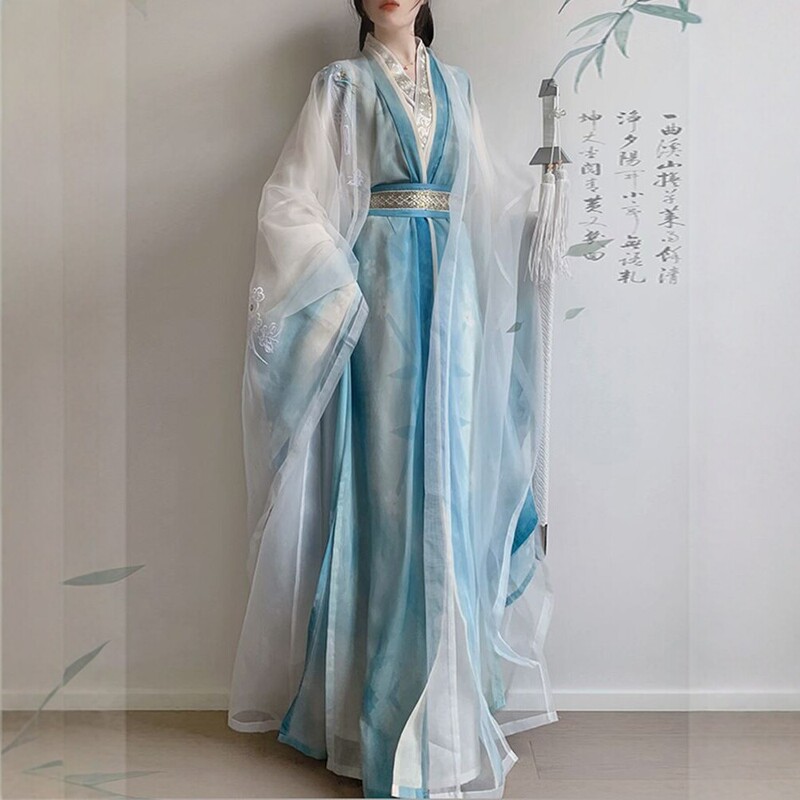 Original Wei-Jin Style Hanfu for Adult Women 【Luo Shen Fu】 Large-Sleeved Shirt with Intricate Embroidery, Ethereal and Flowing Daily Outfit Set Original Wei-Jin Style Hanfu for Adult Women 【Luo Shen Fu】 Large-Sleeved Shirt with Intricate Embroidery, Ethereal and Flowing Daily Outfit Set