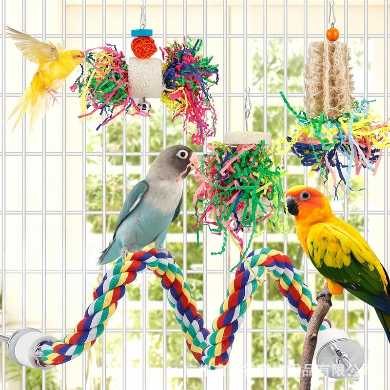 オウムのおもちゃの鳥のおもちゃ4点セット|undefined