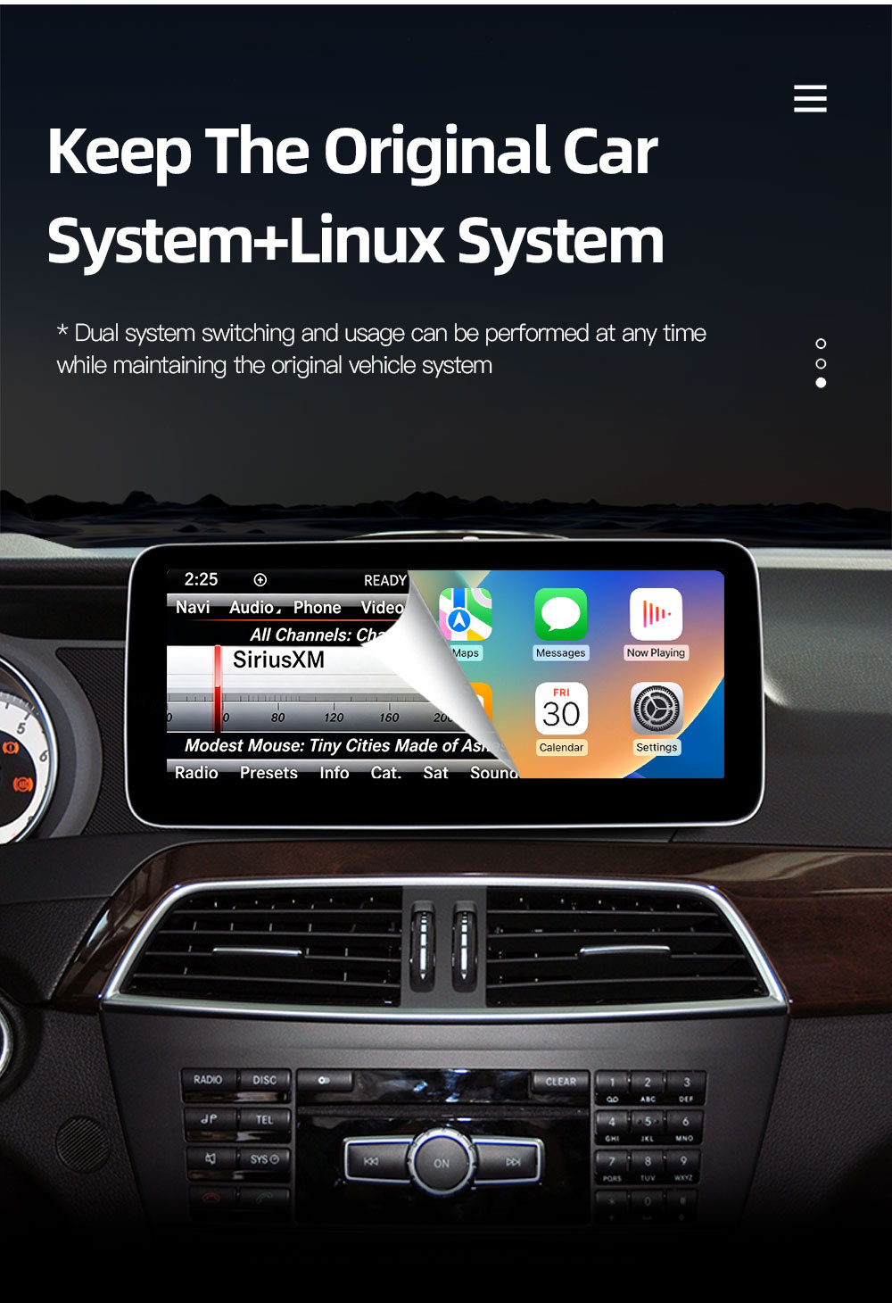 Suitable for Mercedes-Benz C-Class W204 S204 Car Central Control Large Screen Carplay Navigation System