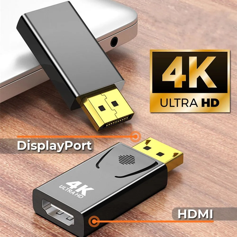Adaptador DP a HDMI 4K60hz, Conversor de Video de Alta Definición, DisplayPort a HDMI para Computadora