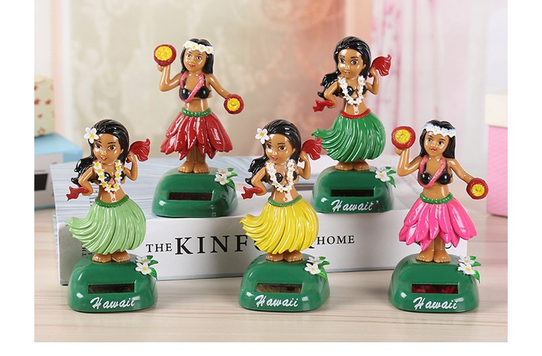 New Solar-Powered Swinging Hawaiian Girl Car Decoration Creative Cartoon Car Ornament Gift