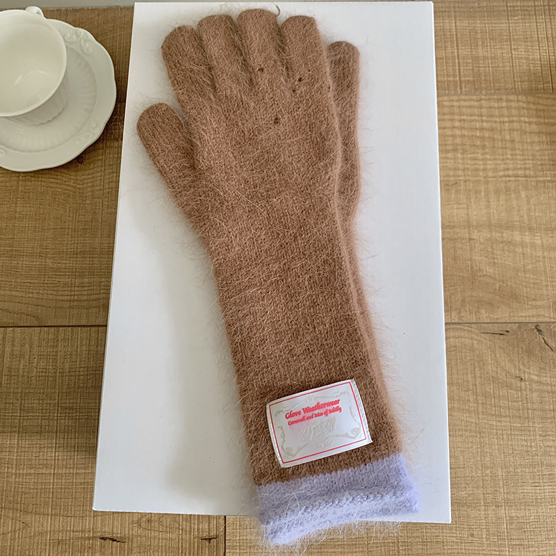 Guantes de ciclismo invierno caliente 2025 nuevo estilo de todo tipo grueso alargado glutinoso suave pantalla táctil guantes de lana al por mayor