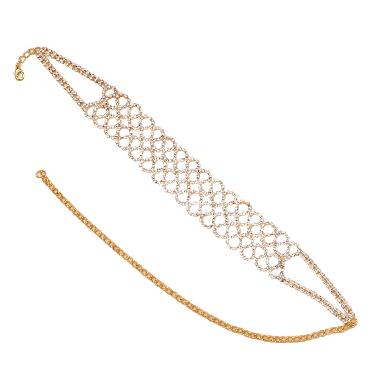 Ventas transfronterizas calientes de diamante hueco collar de cerradura nicho de alto nivel collar de moda de viaje