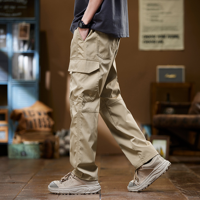 Trendy casual American work high street, spring and autumn, men's pants, straight leg_voghion.com