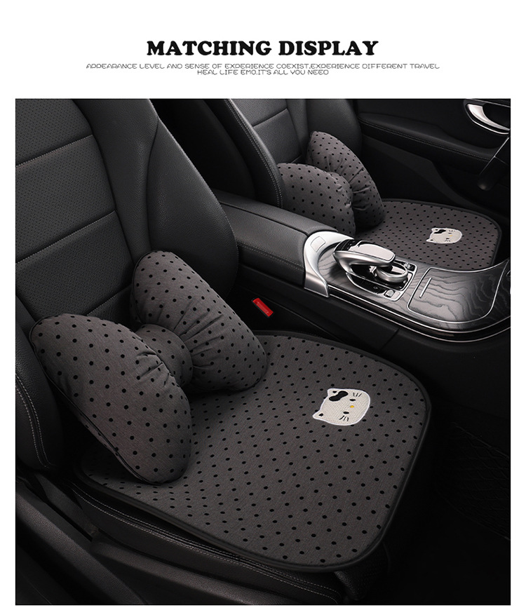 Cat Car Seat Cushion Cartoon Style Breathable Non-Slip Seat Pad Universal for All Seasons Car Seat Cover Summer General Use