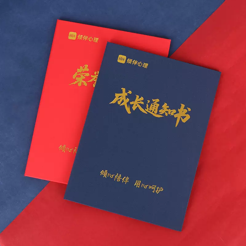 学生记录成长书荣誉证书定制PU磨砂珠光纸等材质外壳定做批发奖状