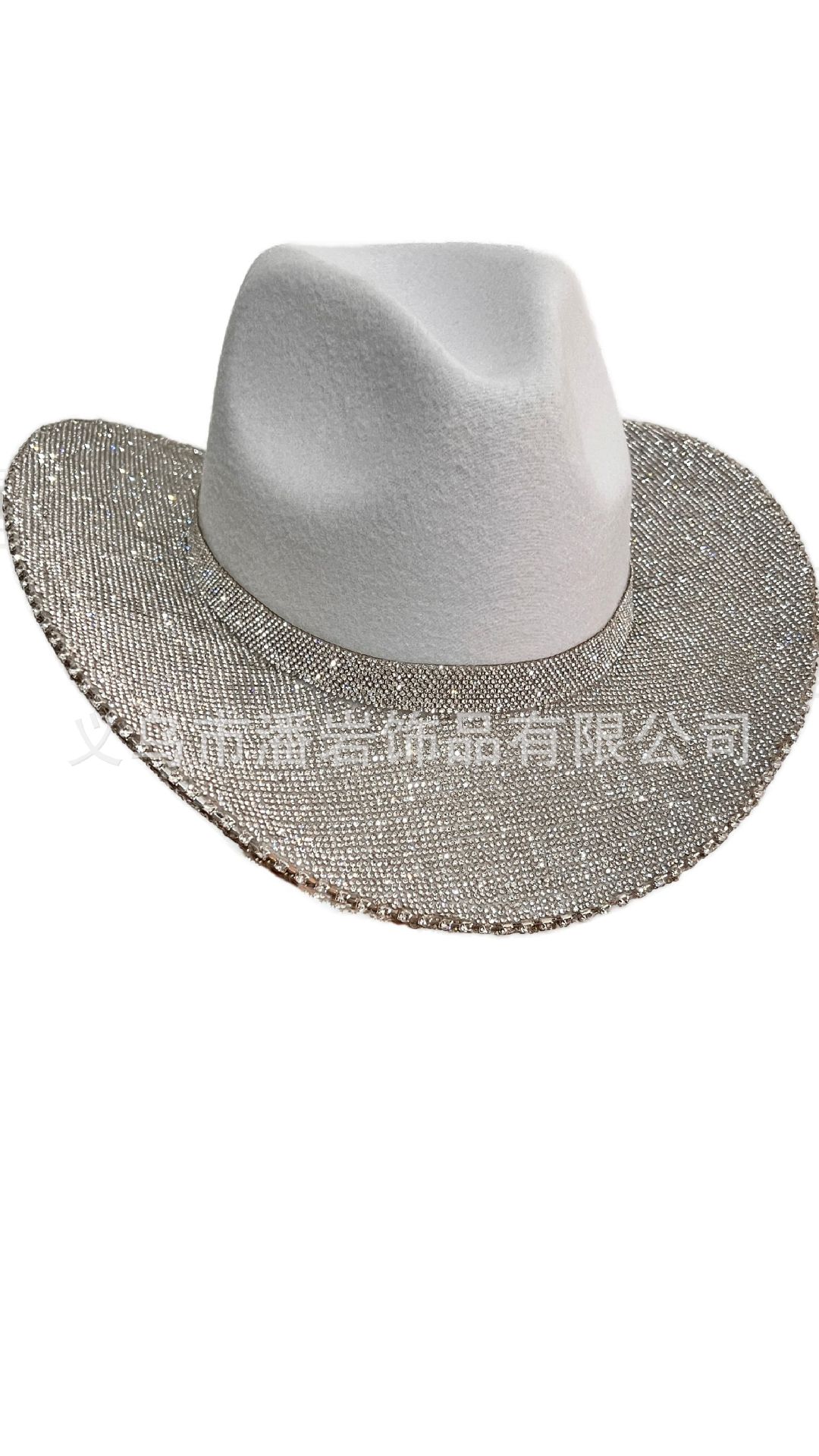 Sombreros de estilo europeo y americano para comercio exterior, sombreros de vaquero occidentales, sombreros de jazz para hombres y mujeres con pedrería, sombreros de fieltro de lana con ala ancha