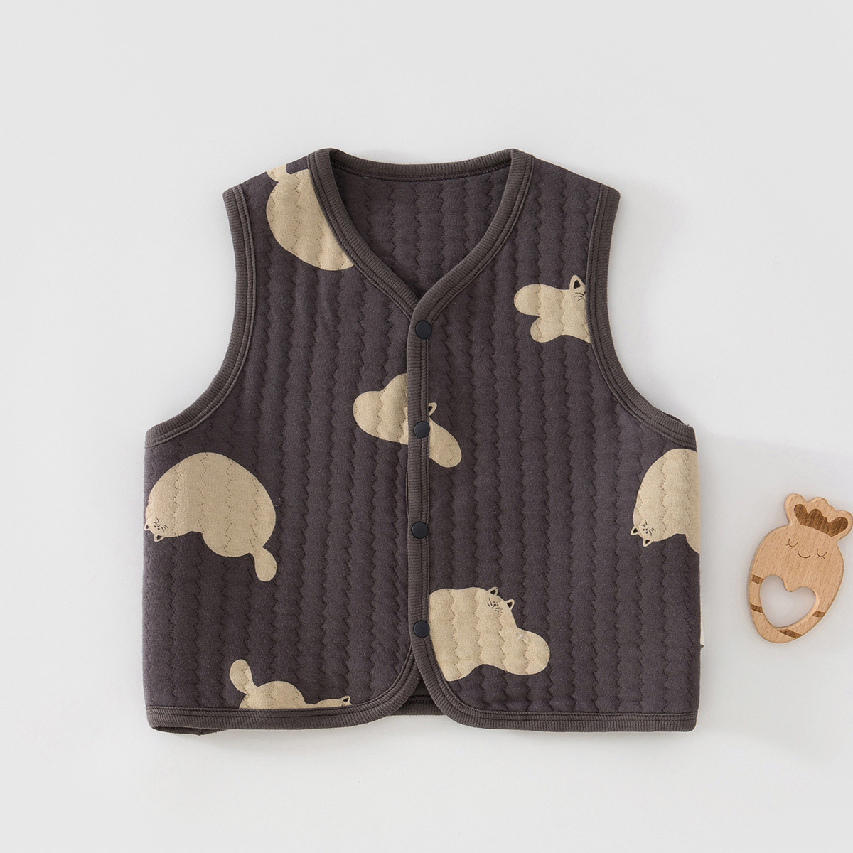 Baby chaleco de invierno y otoño, abrazadera de pony recién nacido, primavera y otoño, algodón delgado, chaleco para bebés calientes, ropa interior