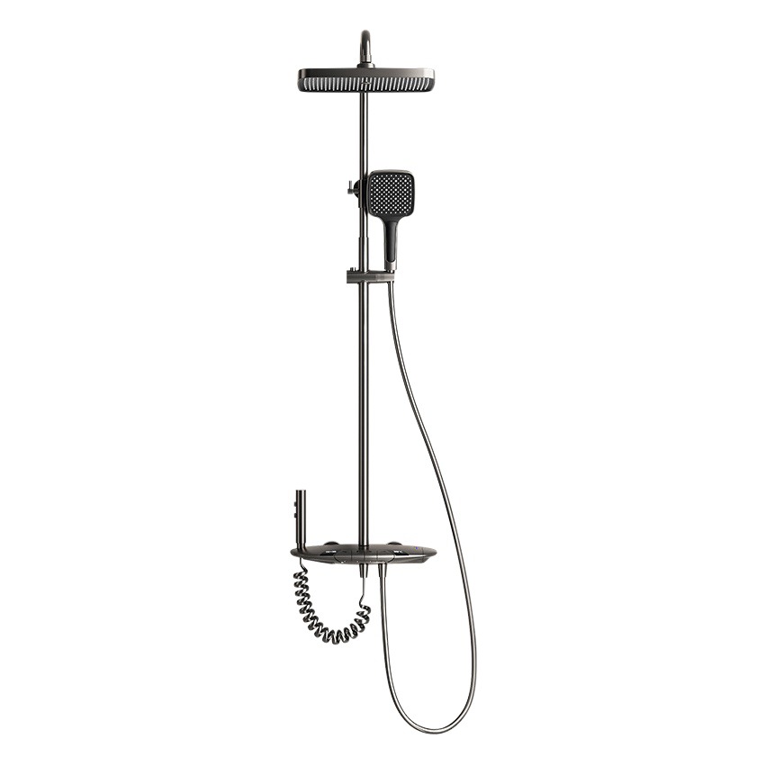 Internet celebridad pistola de cobre gris pantalla digital temperatura constante traje de ducha baño ducha blanca