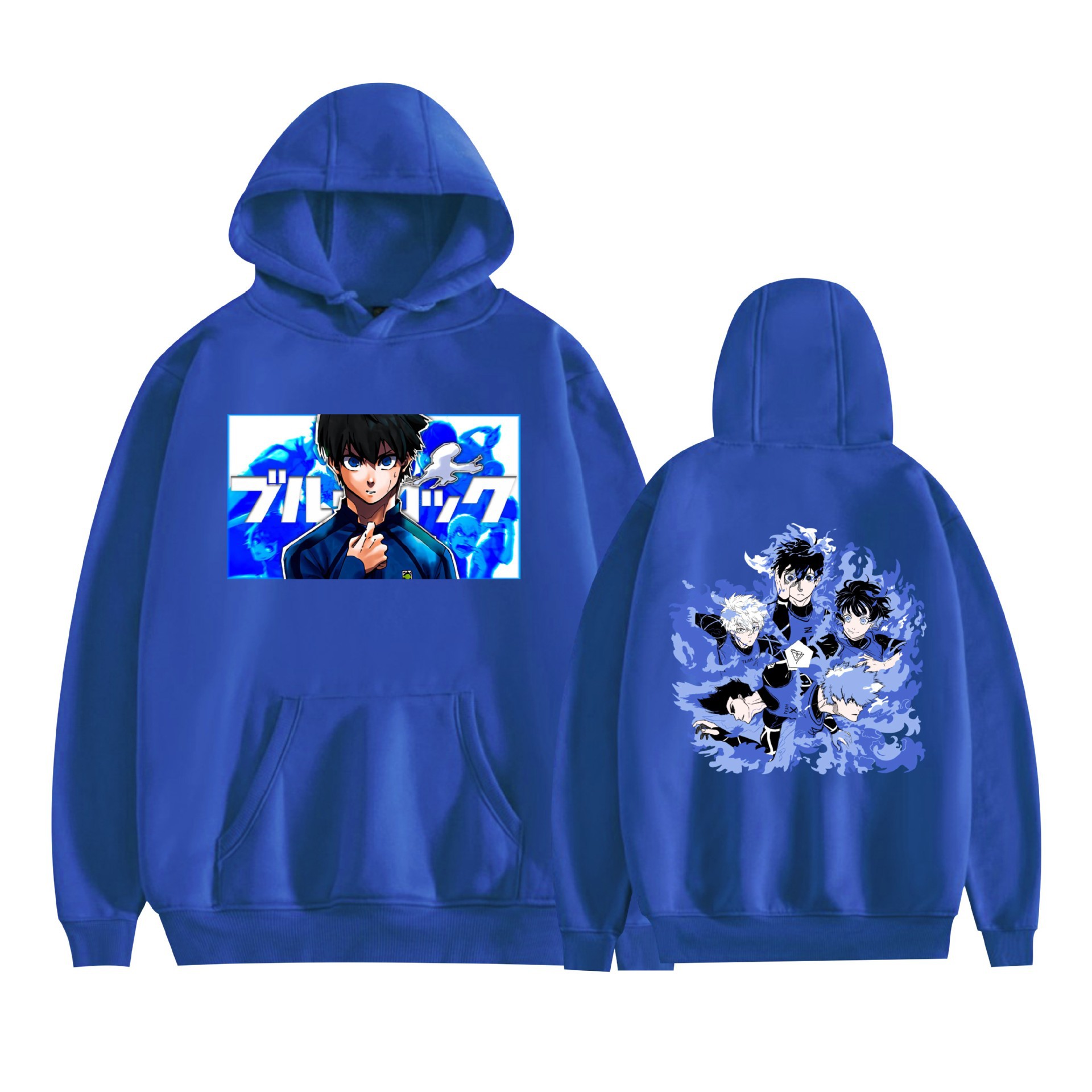 Nuevo estilo transfronterizo BLUE LOCK azul prisión animación periféricos hombres y mujeres suéter con capucha suelto casual
