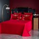 High-end Light Luxury Embroidery Wedding Four-piece Set Red Wedding Accompanying Bedding Longfeng Chinese Style Quilt Cover