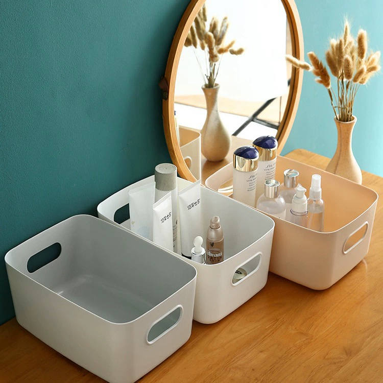 Ящик для хранения всякой всячины Настольная пластиковая квадратная корзина для хранения Бытовой кухонный Органайзер Косметика Корзина для хранения закусок