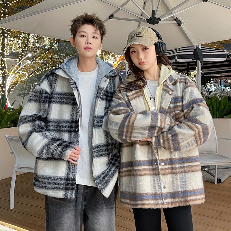 Xiaoxiang Style Woolen Jacket For Couples Wearing Hooded Jackets_voghion.com