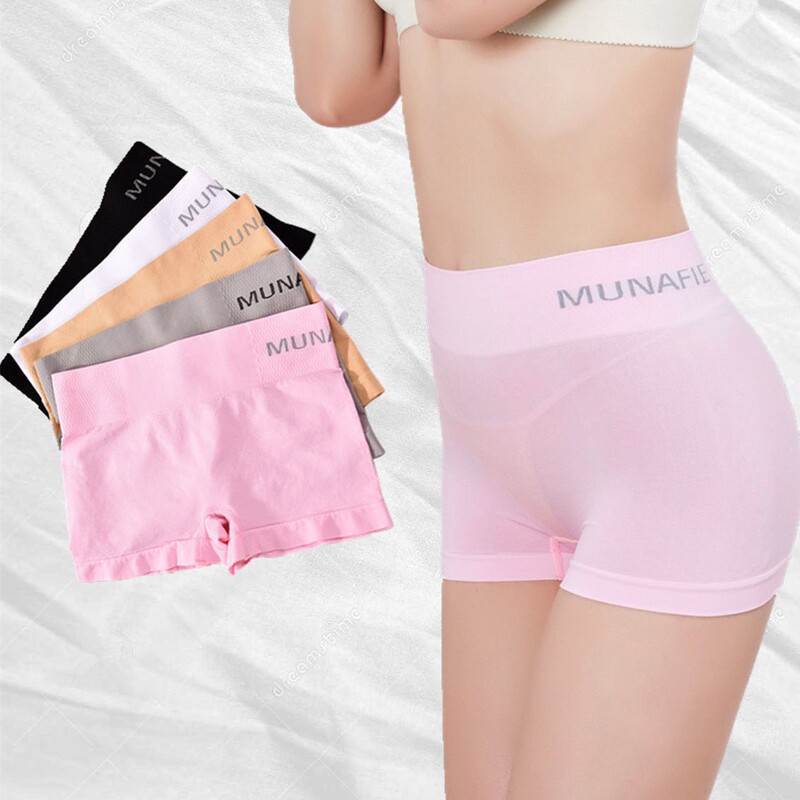 Boxer briefs women's seamless mid-waist letter pants body shaping hip lifting pants boxer shorts belly shaping pants women's seamless anti-exposure pants