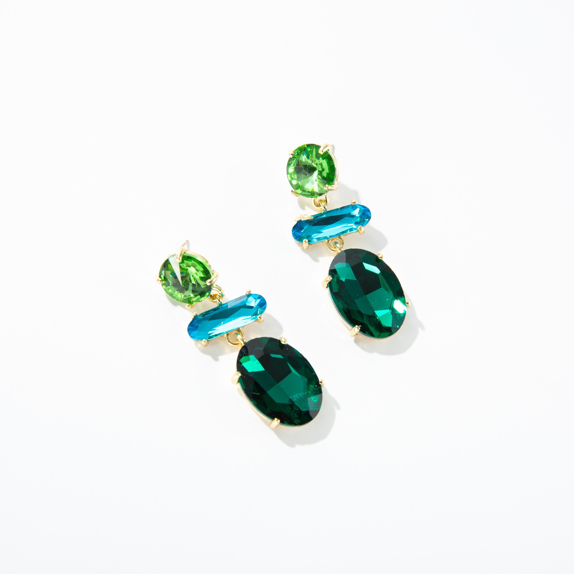 Holiday, Travel, Stage Occasion Alloy Material Wholesale Jewelry 1 Pair Vintage Style Geometric Alloy Artificial Gemstones Drop Earrings