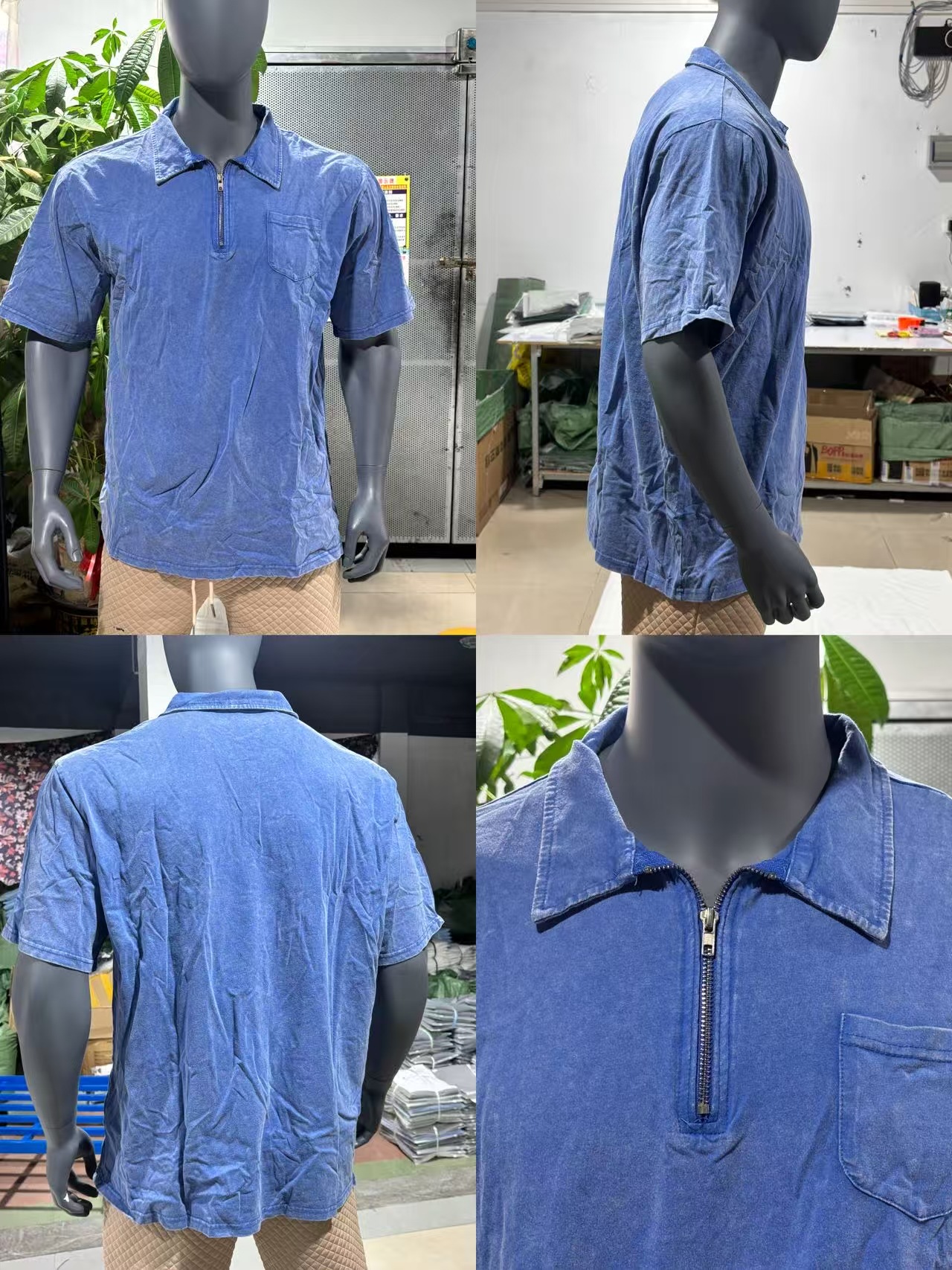 Men's Cotton Short Sleeve Polo Shirt - Classic Button-Down Collar Casual Top For Summer Vintage-Inspired Washed Finish_viptrois.com