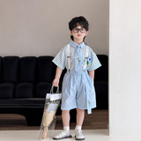 Подтяжки для мальчиков, летняя свежая детская рубашка, платье, костюм, для подиума