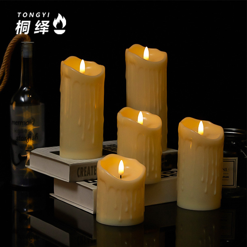 Simulación LED electrónica vela lámpara bala electrónica vela linterna decoración del hogar simulación vela intermitente