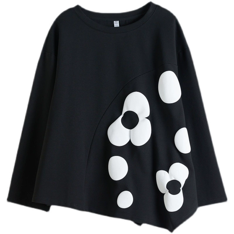 Осенний комплект, длинный рукав, толстовка, oversize, плюс размер