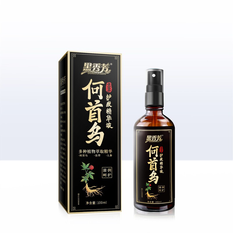抖音爆款黑秀芳乌发护发液草本植物黑灵芝何首乌白发精华液黑发|undefined
