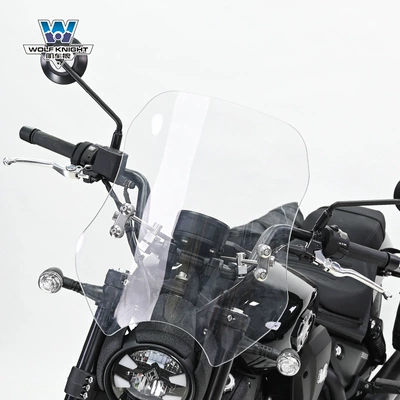 Muscle car Wolf suitable for Motorcycle front windshield - black-flag-500-transparent-thick-5mm-height-45cm-pc-board-wear-resistant-and-not-broken